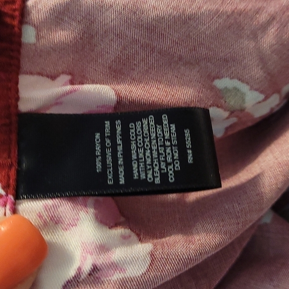 Express new with tags high low floral lace skirt sz medium burgandy WSK7 - Picture 7 of 8